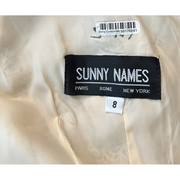 Sunny Names Size 8 Gold Geometric Print Lined Shift Dress USA Sony Pictures - Picture 5 of 7